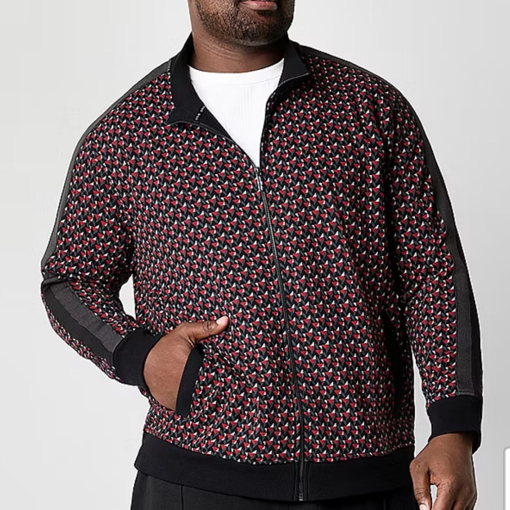 Shaquille O'Neal XLG Mens Fleece Big and Tall Track Jacket 4XLT nwot